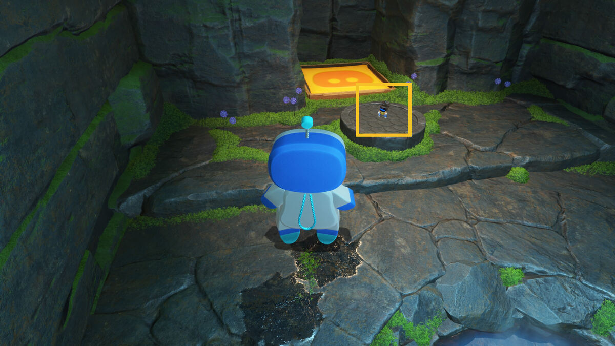 Astro Bot Slo-Mo Casino: Astro exploring the Bathhouse Battle level.