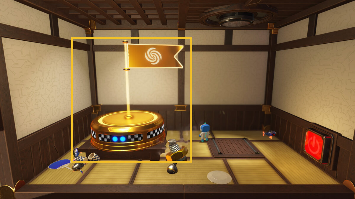 Astro Bot Slo-Mo Casino: Astro exploring the Bathhouse Battle level.