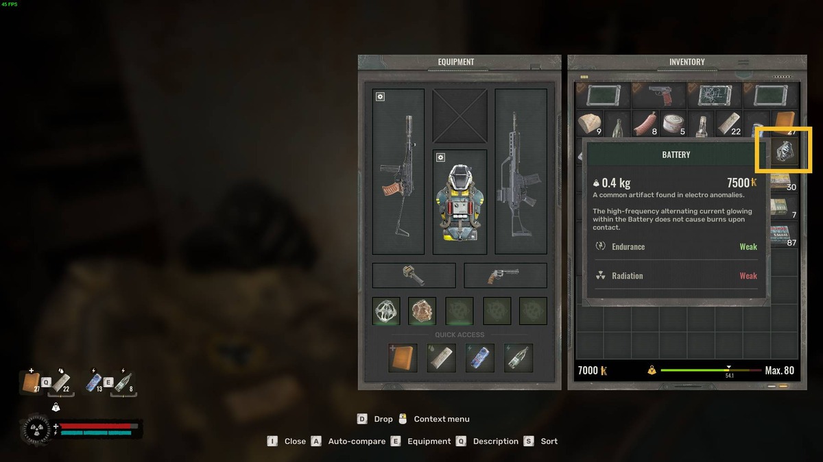 Stalker 2 artifact locations: Battery.