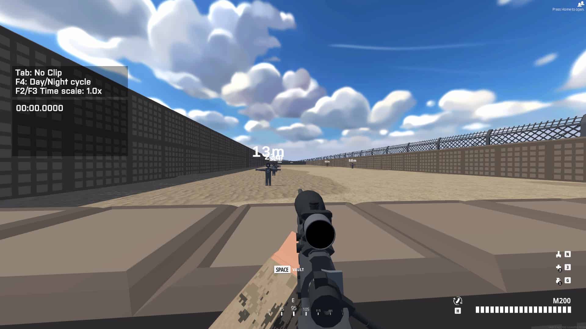 BattleBit Remastered best weapons: An image of the M200 weapon used in a training range in BattleBit Remastered.
