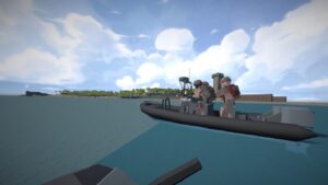 BattleBit Remastered Twitch Drops - players with weapons on a boat in a map on BattleBit Remastered.