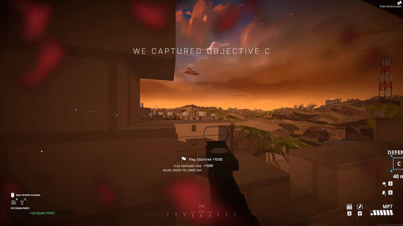 BattleBit Remastered on Xbox: An image of a wounded player capturing an objective in one of BattleBit Remastered's maps.