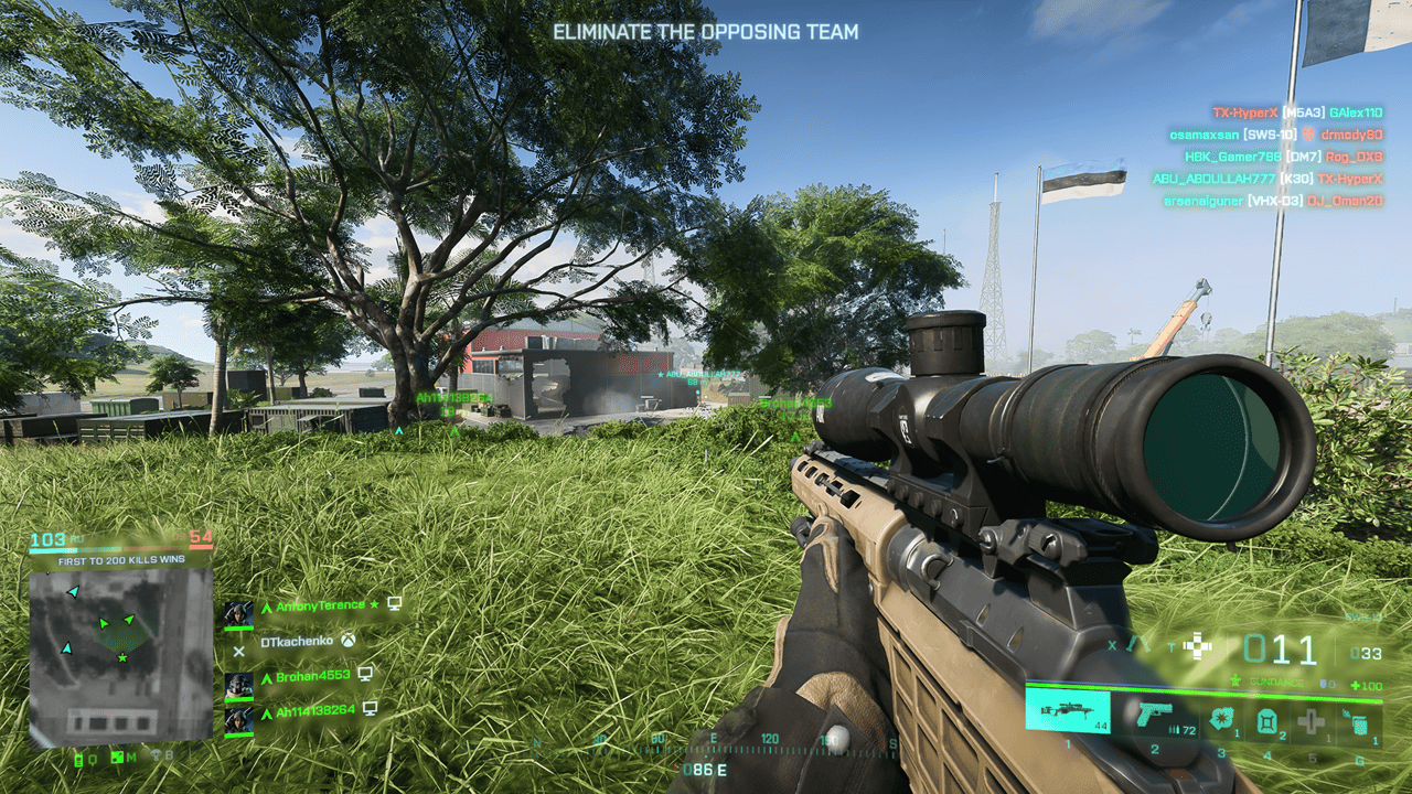 An image of a player wielding a sniper in Battlefield 2042. Image captured by VideoGamer.
