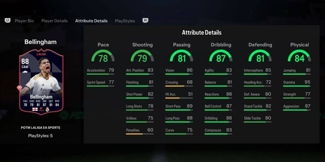 bellingham potm player profile fc 24