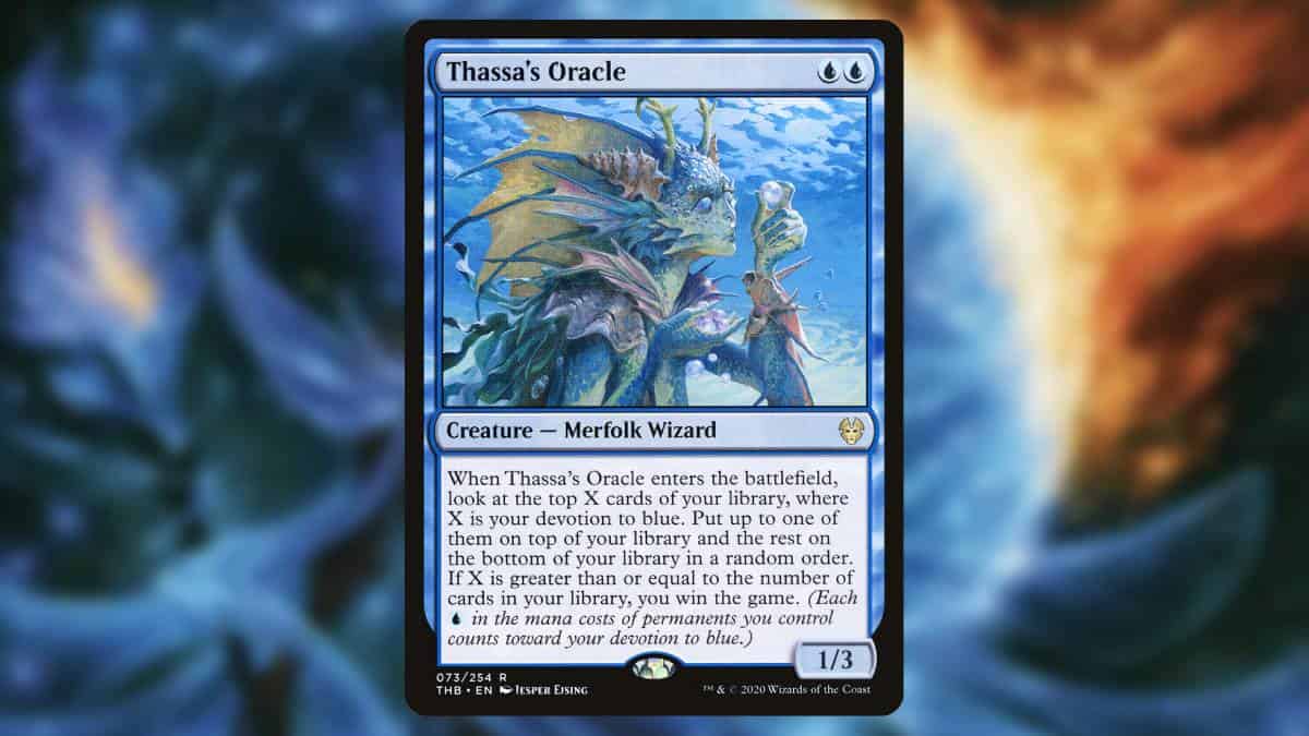 The best blue creature card in MTG featuring a majestic dragon.