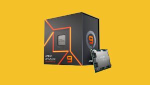 Ryzen 7600X on a yellow background