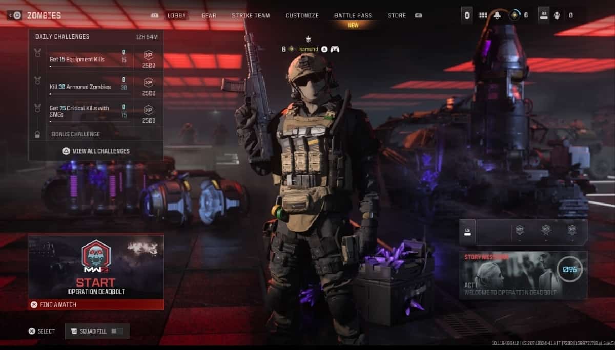 A screenshot of a soldier with a gun in front of him showcasing the best equipment in MW3.