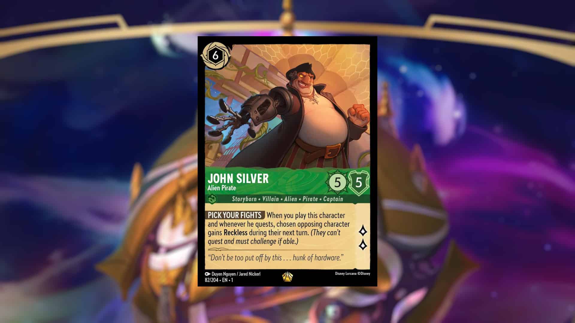 Picture of the Disney Lorcana card John Silver - Alien Pirate