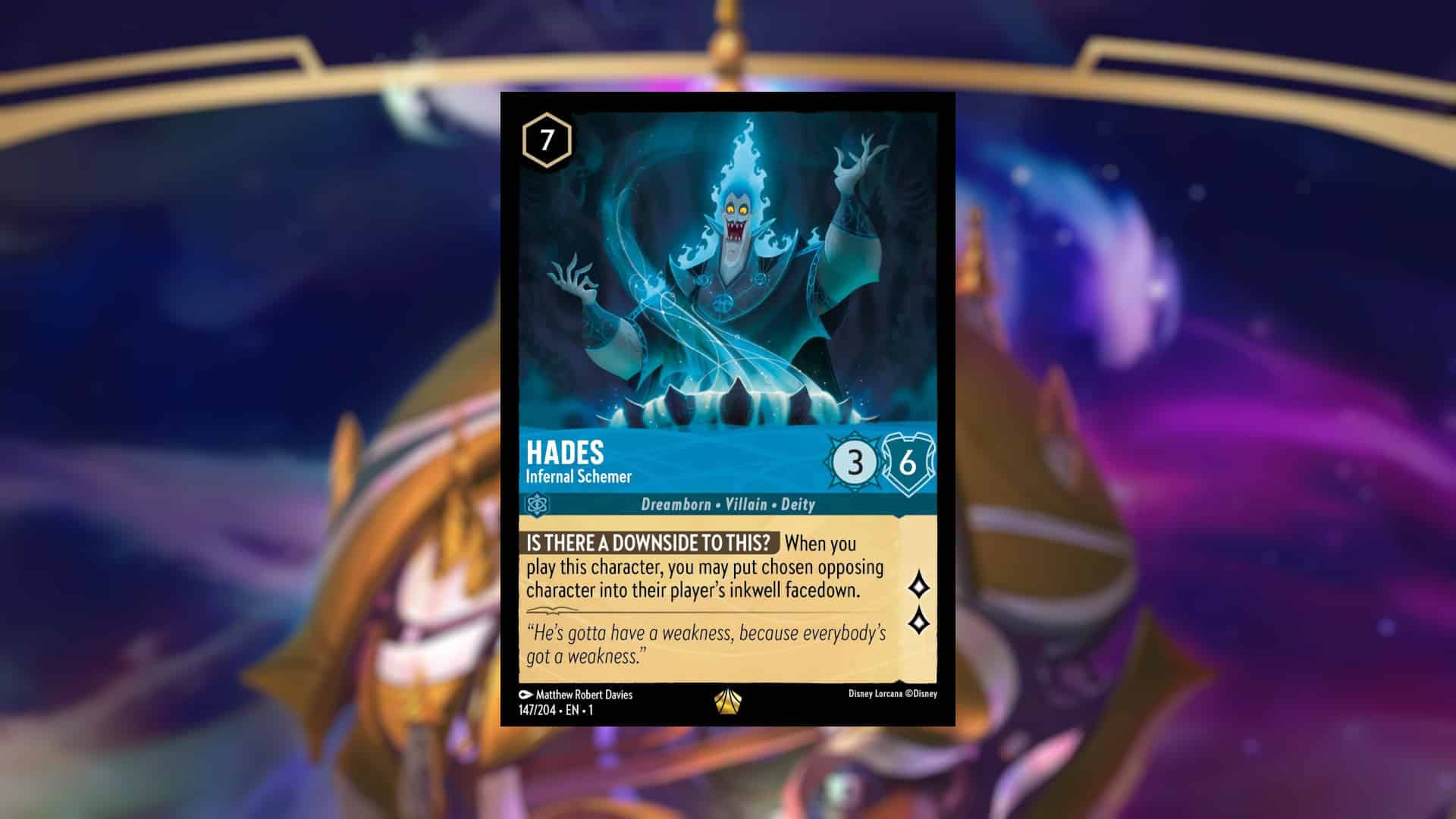 Picture of the Disney Lorcana card Hades - Infernal Schemer
