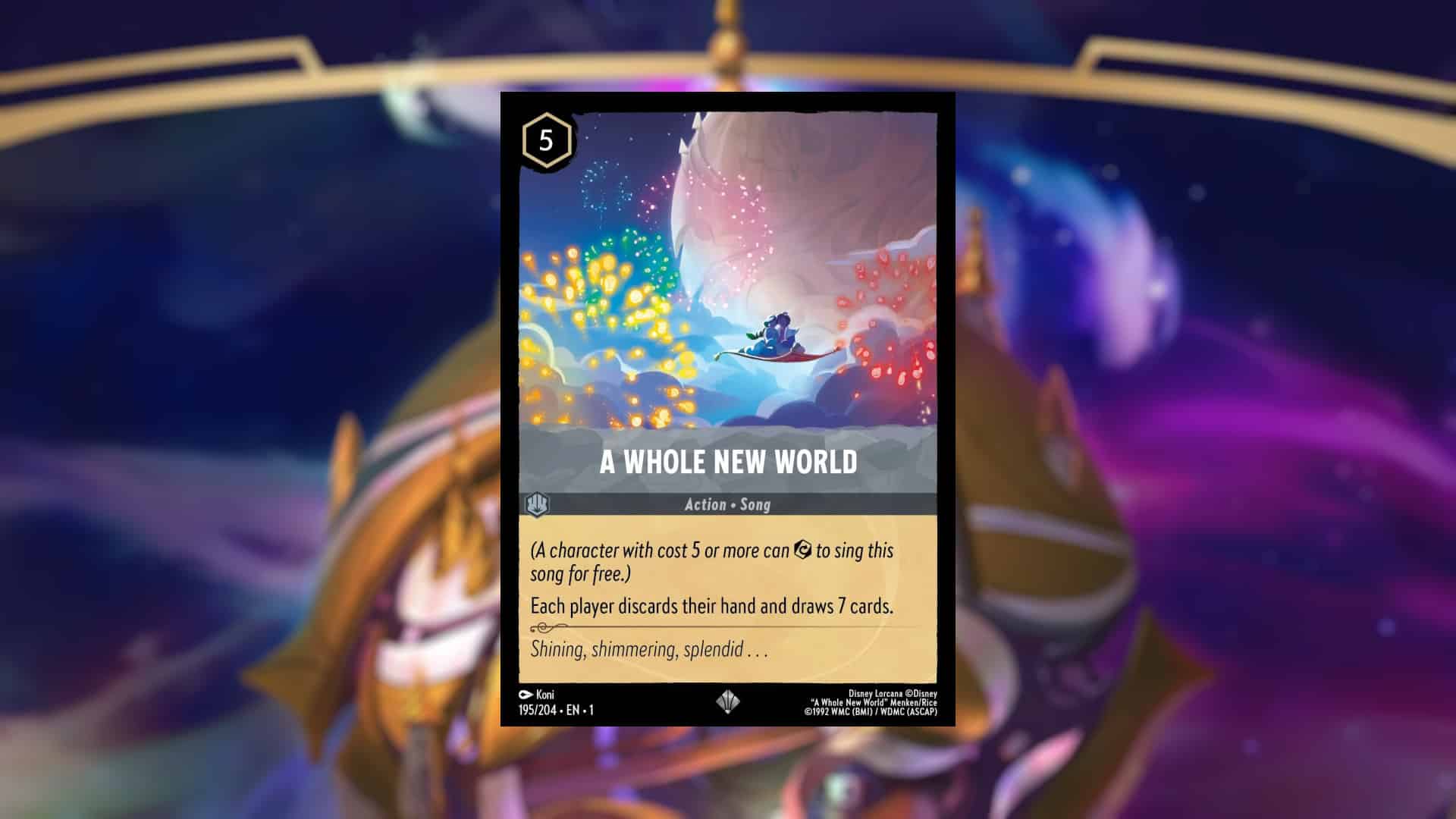Picture of the Disney Lorcana card A Whole New World