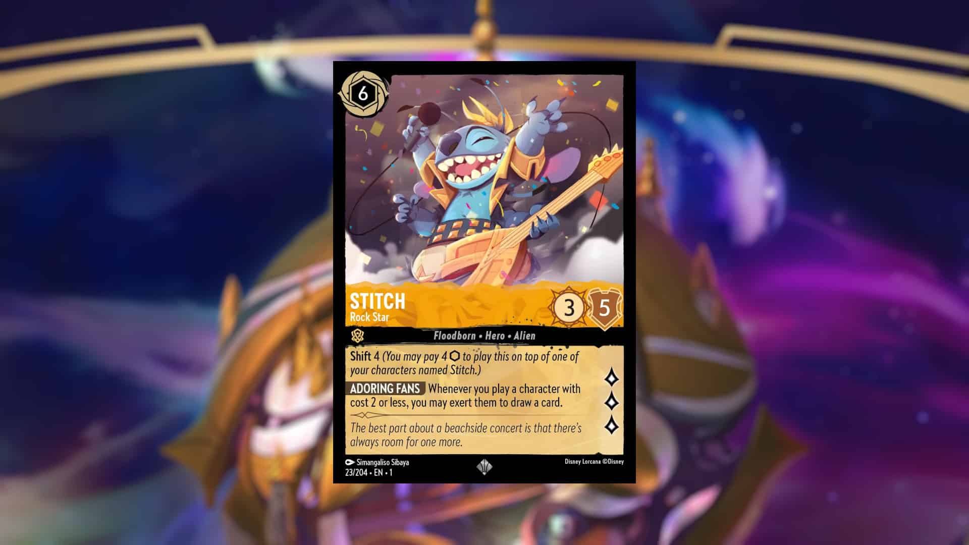 Picture of the Disney Lorcana card Stitch - Rock Star