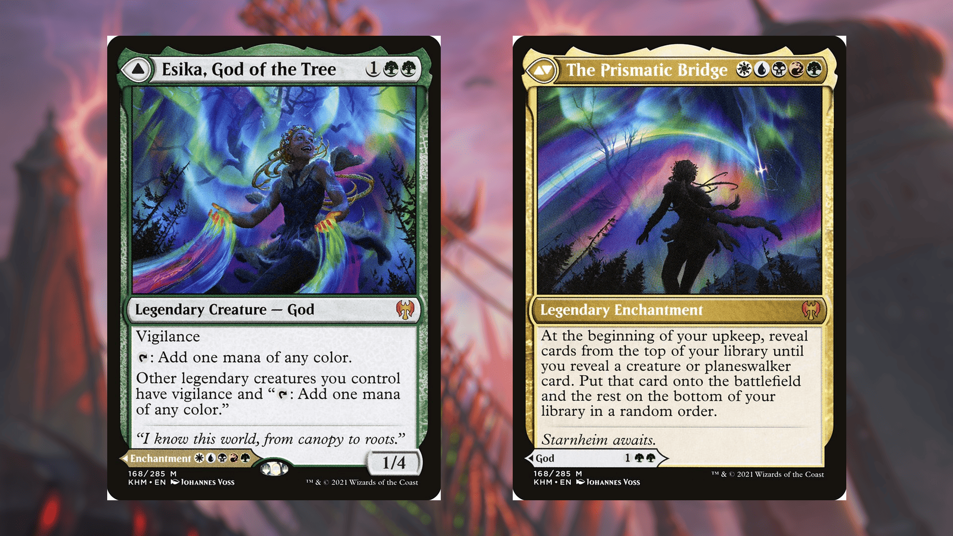 Picture of Esika, God of the Tree and The Prismatic Bridge in Magic: the Gathering