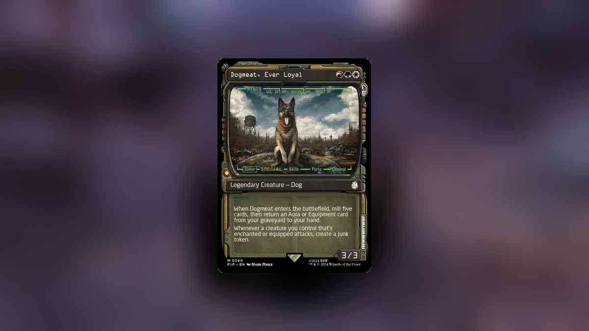 A mobile phone with a card game featuring the nine best MTG Fallout cards.