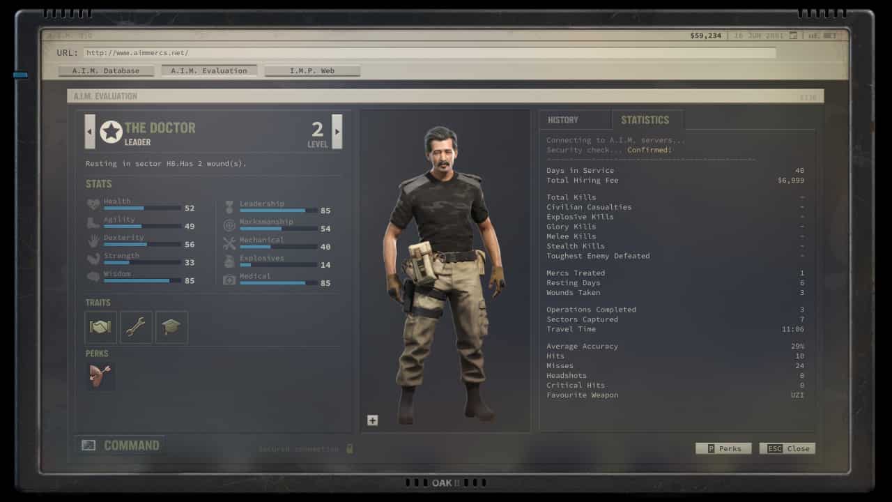 Best starting mercs in Jagged Alliance 3: Player-made merc stats.