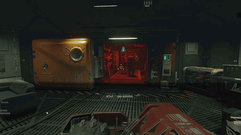 screenshot of ultrawide gameplay on starfield inside a spaceship