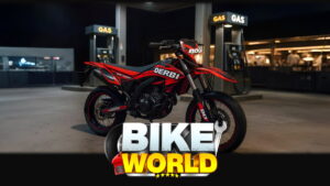 Loading screen image showing a dirt bike from BikeWorld on Roblox.