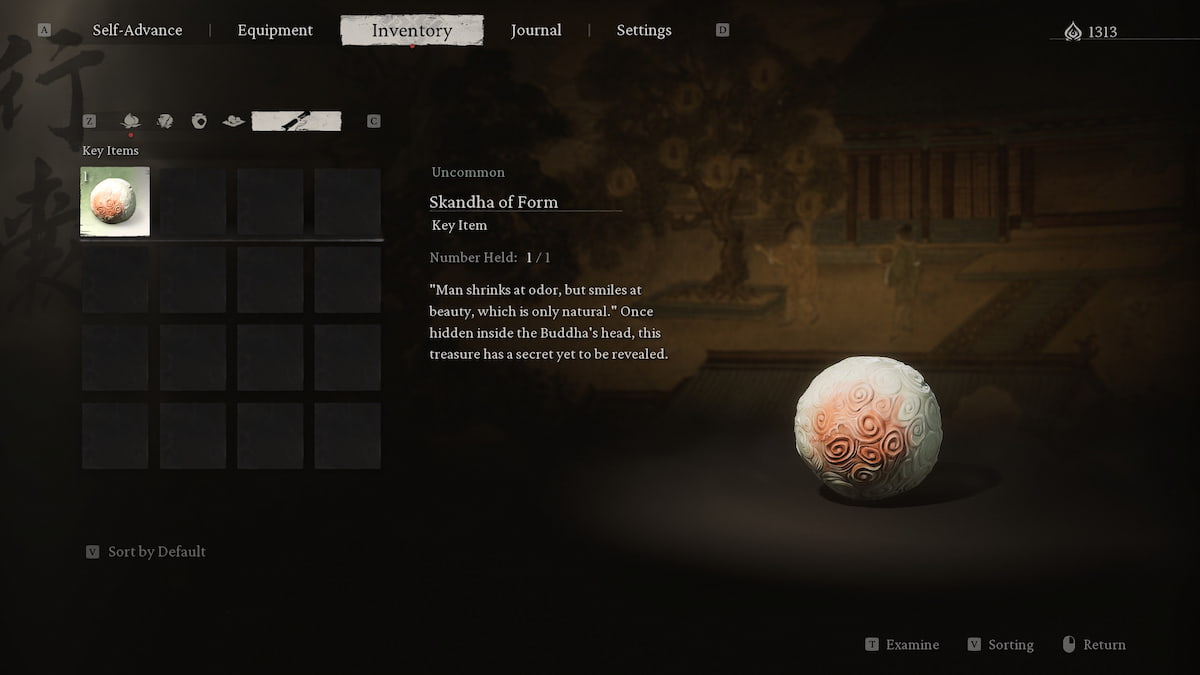Image of the Skandha of Form in player's inventory in Black Myth: Wukong.