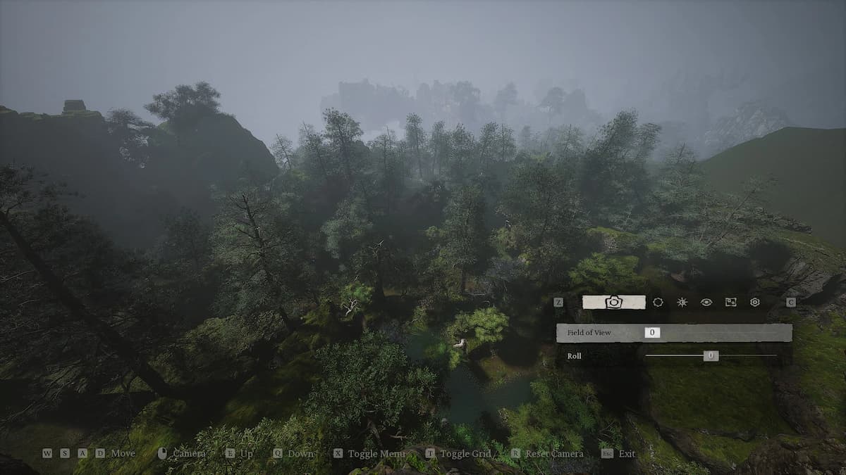 Image of the photo mode in Black Myth Wukong, using the Unlimited Photo Mode mod. 