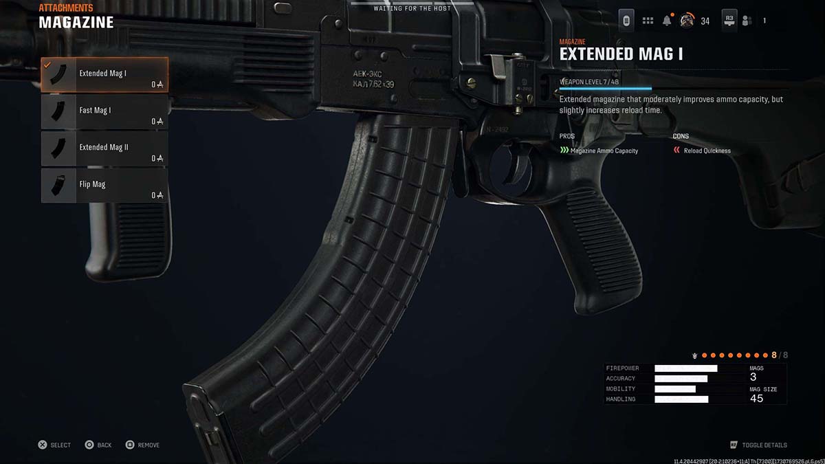 Black Ops 6 AEK-973 Extended Mag I attachment in gunsmith