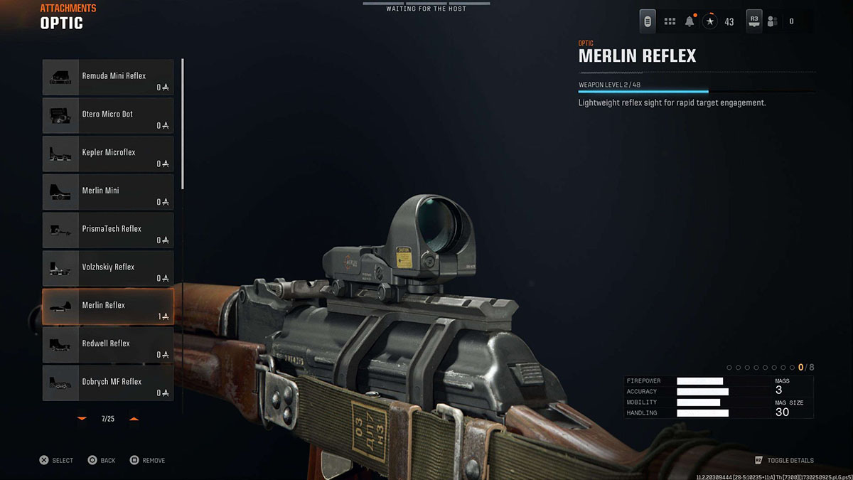 Black Ops 6 AK74 Merlin Reflex attachment in gunsmith