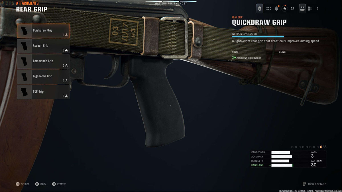 Black Ops 6 AK74 Quickdraw Grip attachment in gunsmith