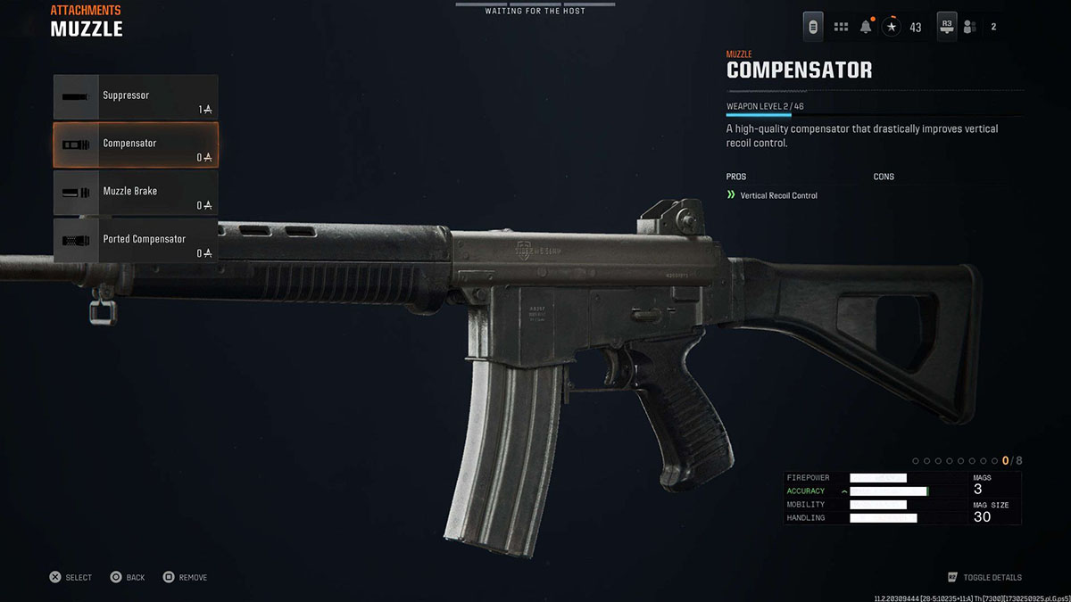Black Ops 6 AMES 85 Compensator attachment in gunsmith