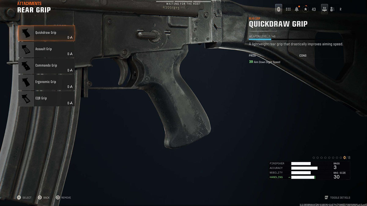 Black Ops 6 AMES 85 Quickdraw Grip attachment in gunsmith