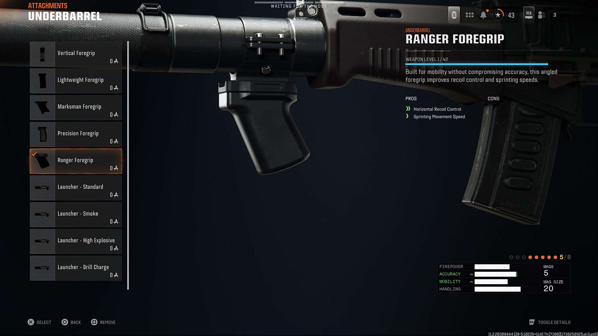 Black Ops 6 AS VAL Ranger Foregrip attachment in gunsmith