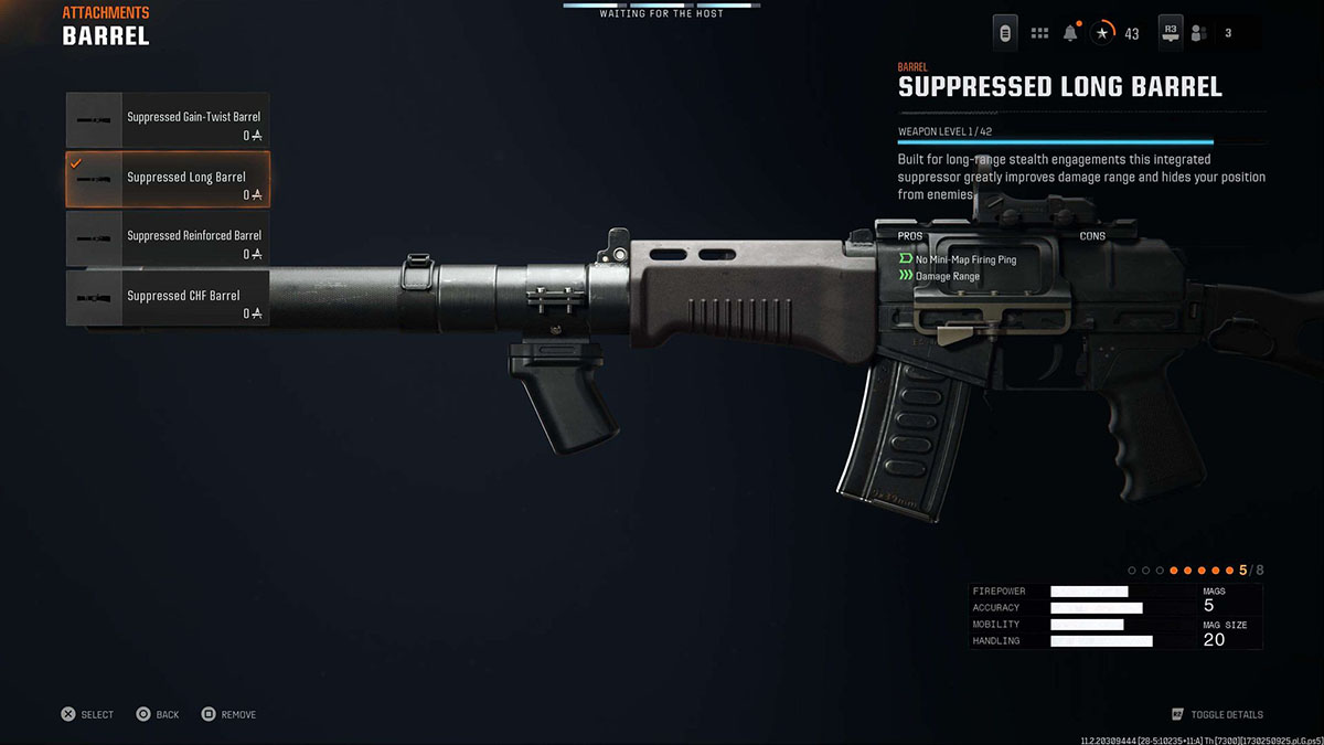 Black Ops 6 AS VAL Suppressed Long Barrel attachment in gunsmith