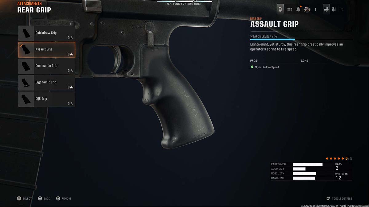 Black Ops 6 ASG-89 12 Assault Grip attachment in gunsmith