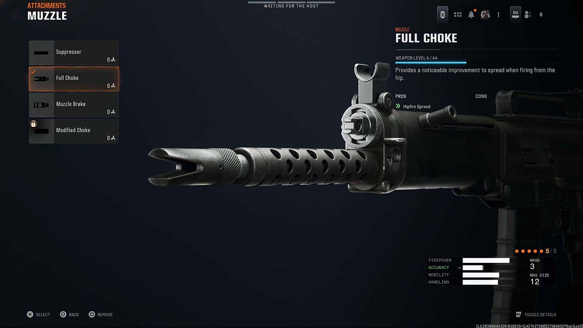 Black Ops 6 ASG-89 12 Full Choke attachment in gunsmith