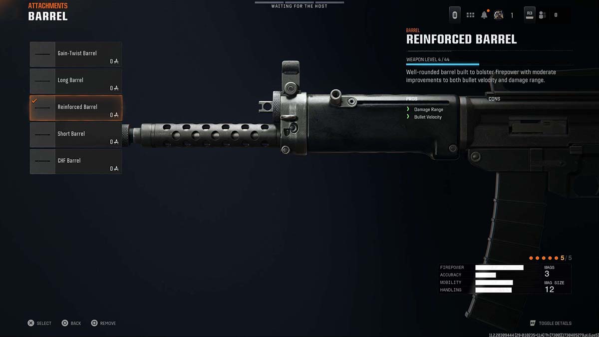 Black Ops 6 ASG-89 12 Reinforced Barrel attachment in gunsmith