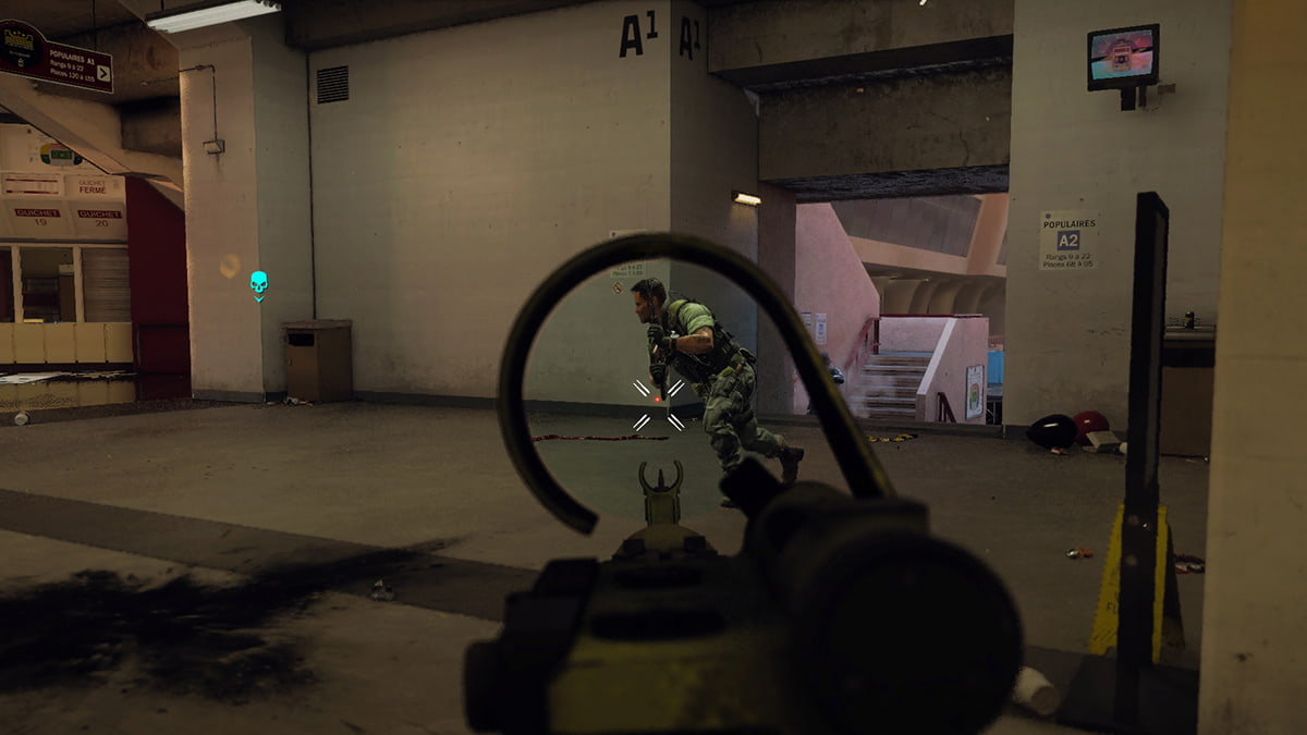 Image of a player entering another's crosshairs during a match in Call of Duty Black Ops 6.