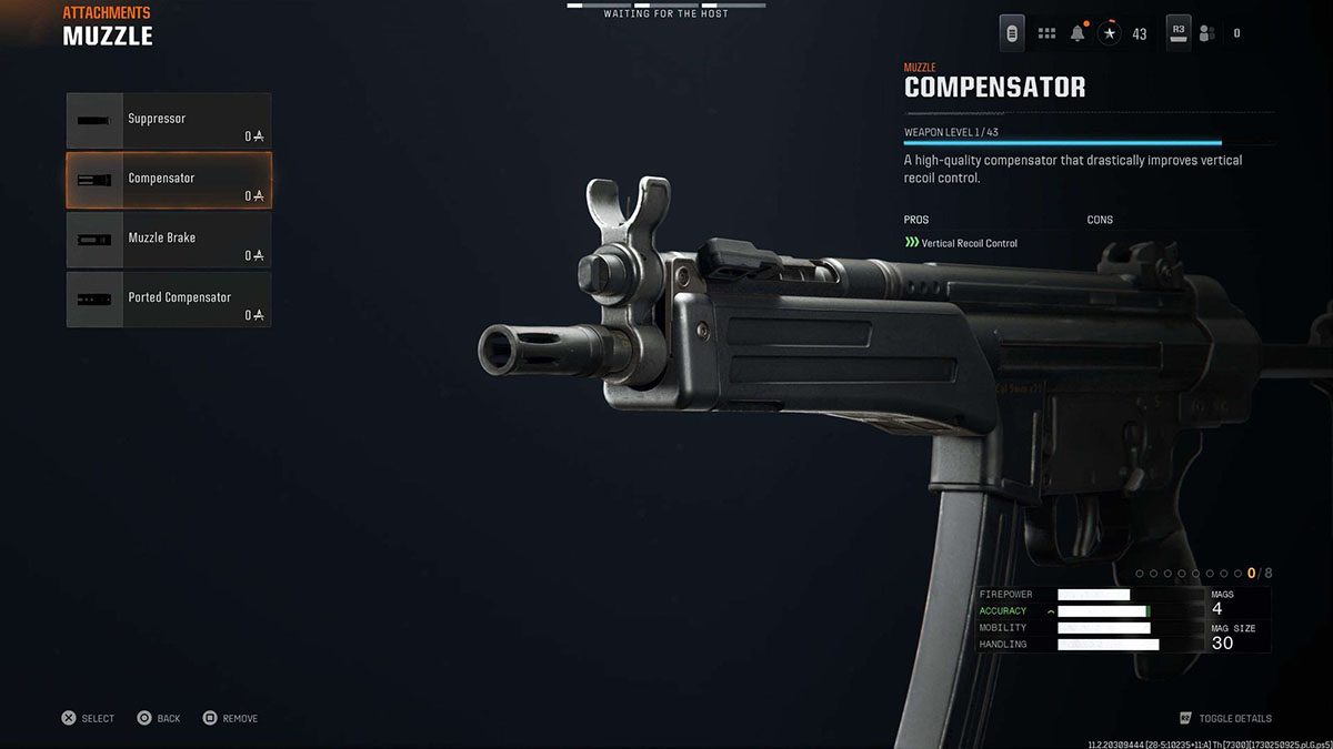 Black Ops 6 C9 Compensator attachment in Gunsmith