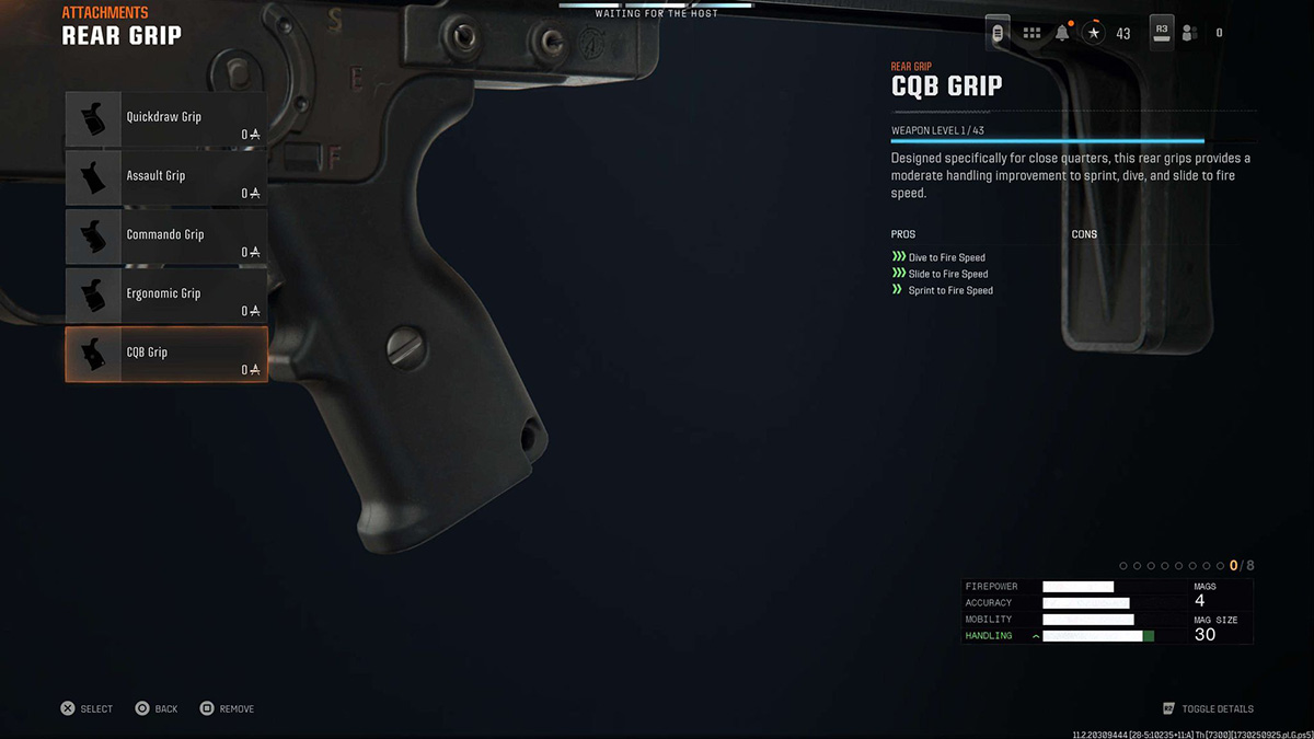 Black Ops 6 C9 CQB Grip attachment in gunsmith
