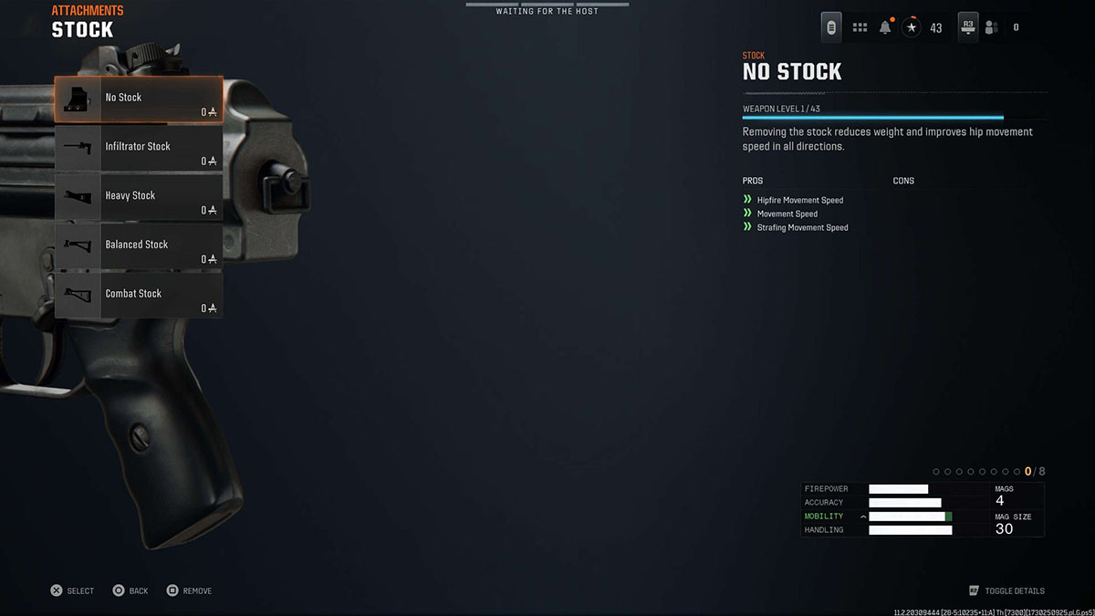 Black Ops 6 C9 No Stock attachment in gunsmith