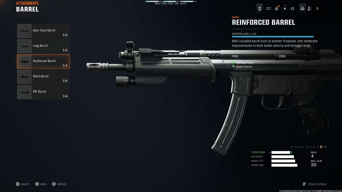 Black Ops 6 C9 Reinforced Barrel attachment in gunsmith