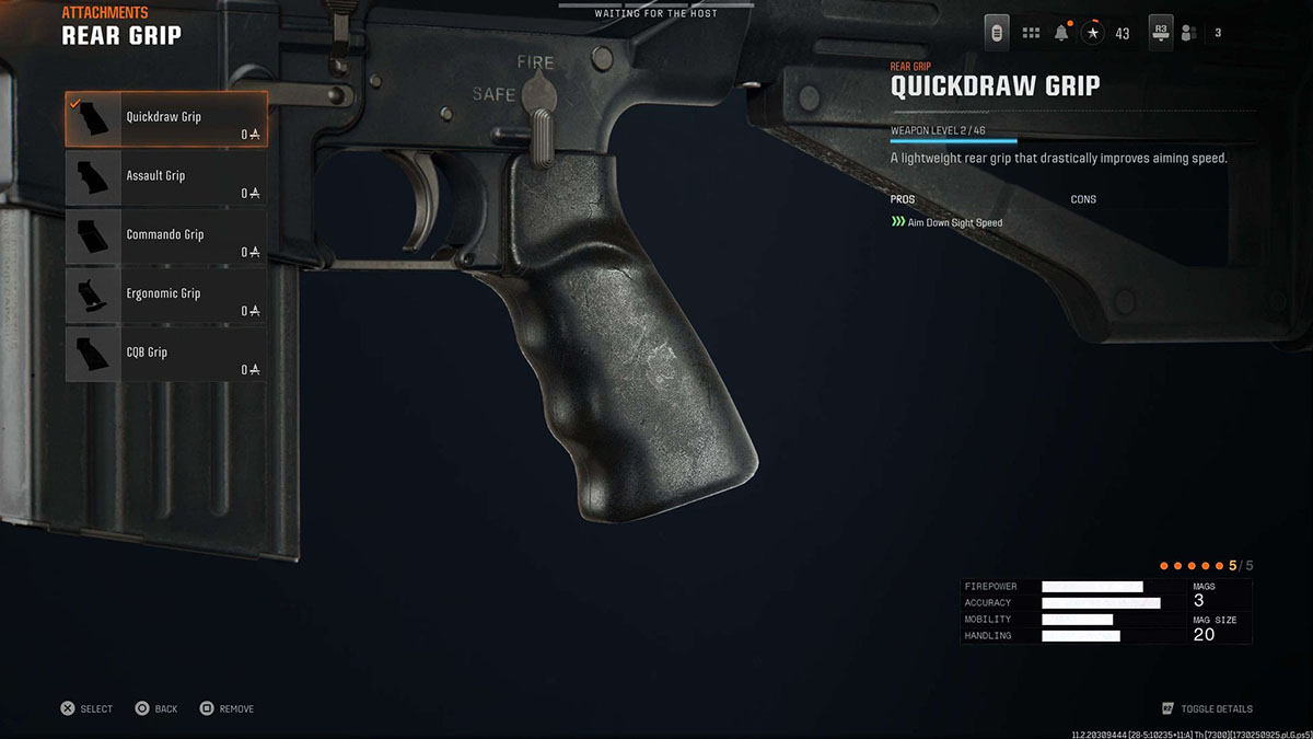 Black Ops 6 DM-10 Quickdraw Grip attachment in gunsmith