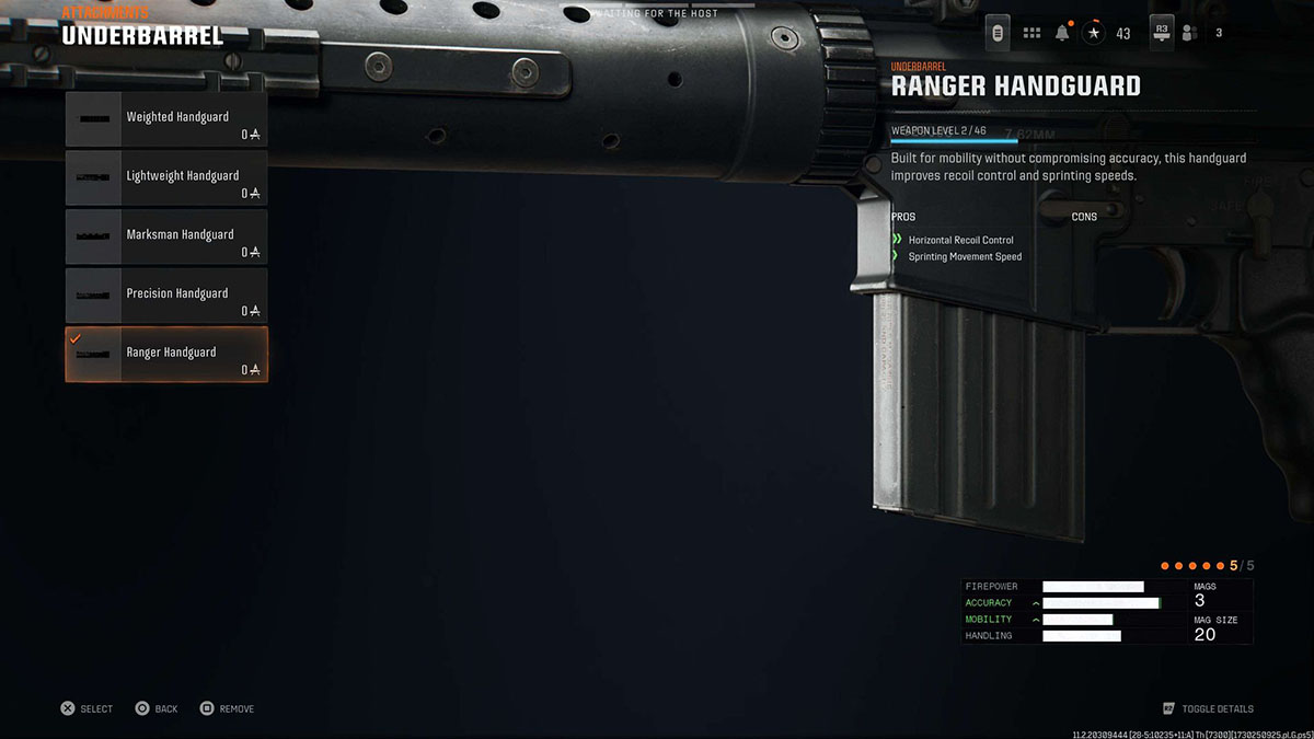 Black Ops 6 DM-10 Ranger Handguard attachment in gunsmith