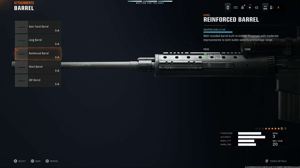 Black Ops 6 DM-10 Reinforced Barrel attachment in gunsmith