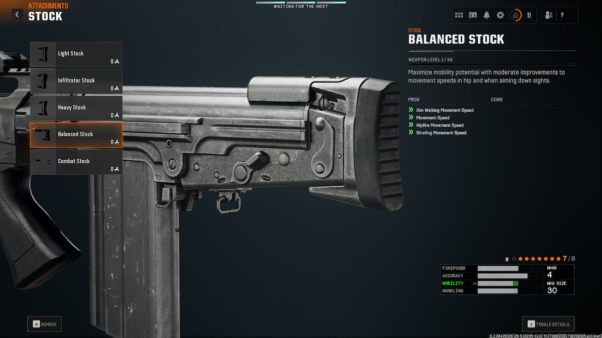 Image of Goblin Mk2 Balanced Stock attachment in Gunsmith screen in Call of Duty Black Ops 6.