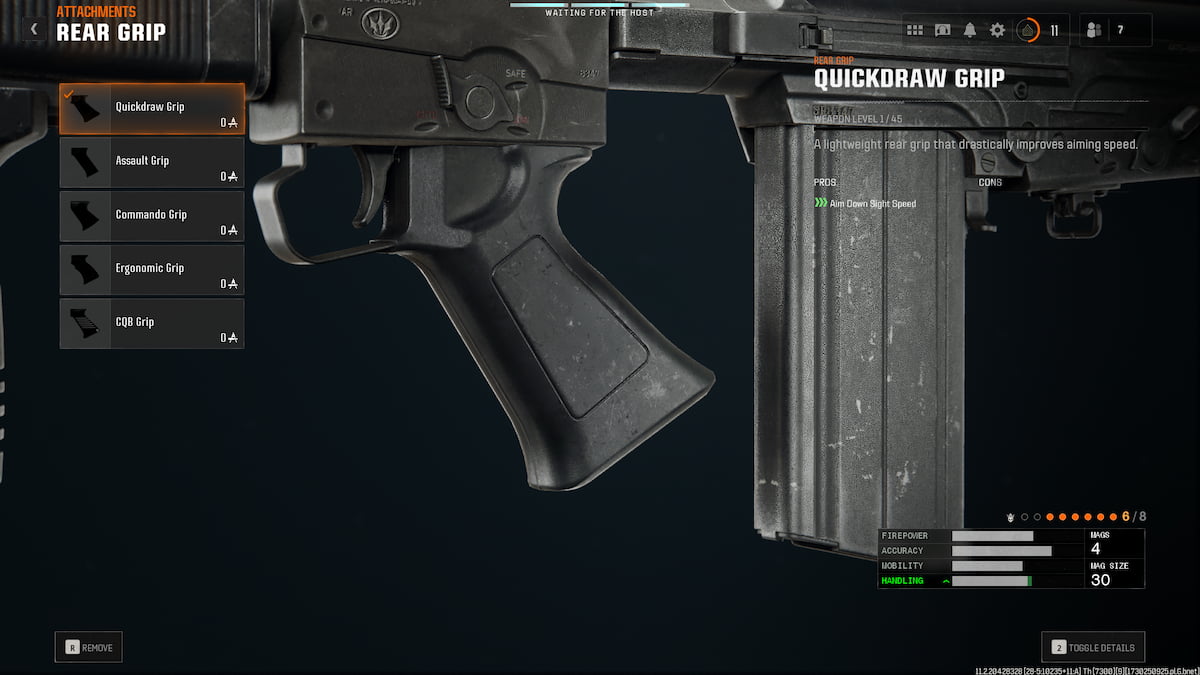 Image of Goblin Mk2 Quickdraw Grip attachment in Gunsmith screen in Call of Duty Black Ops 6.