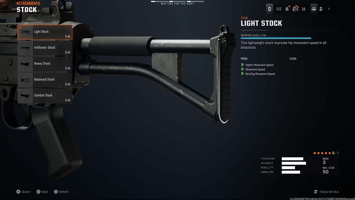 Black Ops 6 GPMG-7 Light Stock attachment in gunsmith