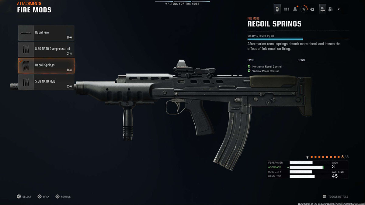 Black Ops 6 GPR 91 Recoil Springs attachment in gunsmith