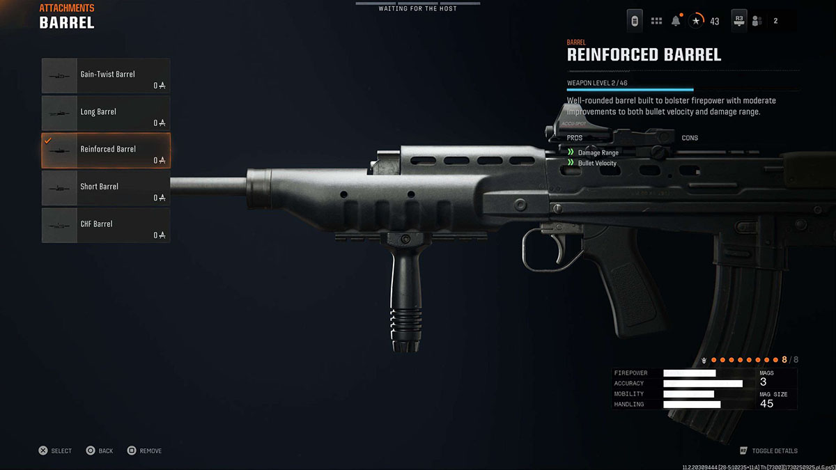 Black Ops 6 GPR 91 Reinforced Barrel attachment in gunsmith