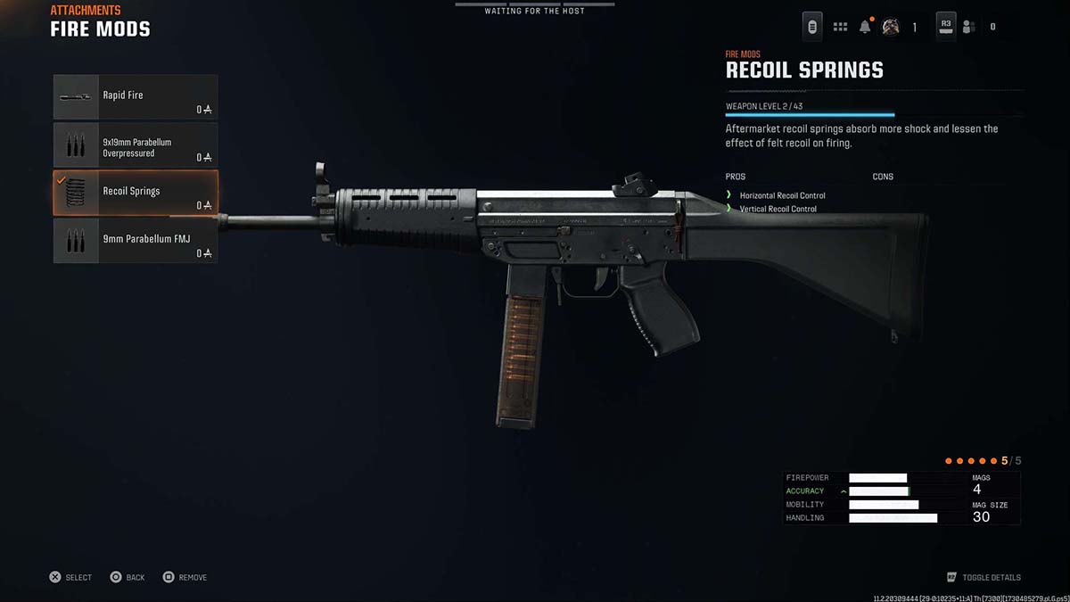 Black Ops 6 Kompakt 92 Recoil Springs attachment in gunsmith