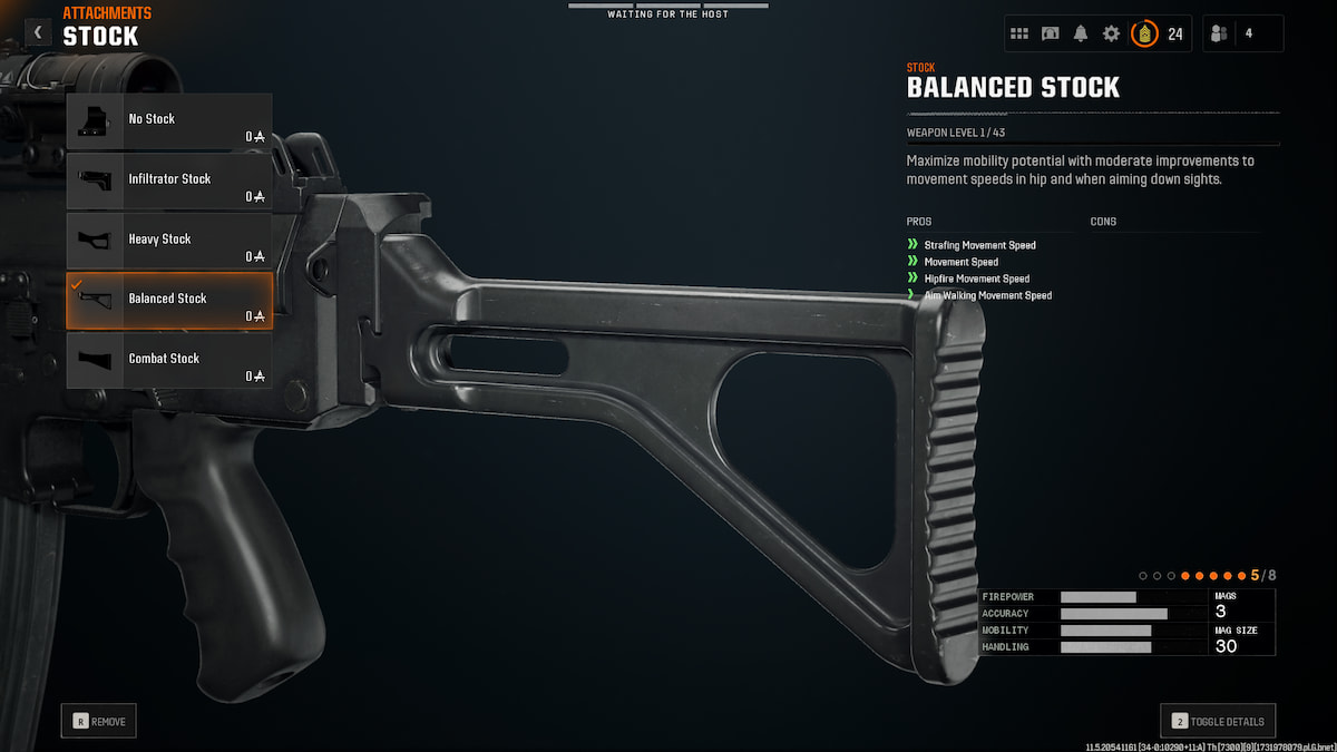 Image of the Balanced Stock attachment for Krig C in Black Ops 6.