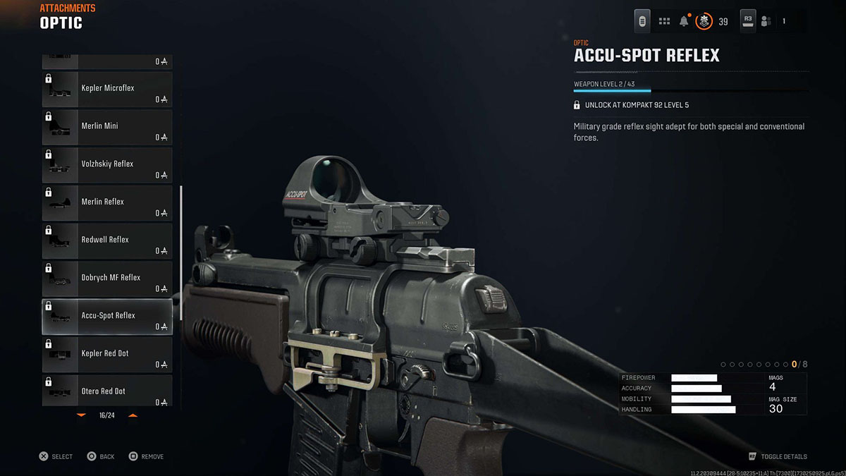 Call of Duty Black Ops 6 Accu Spot Reflex optic for KSV