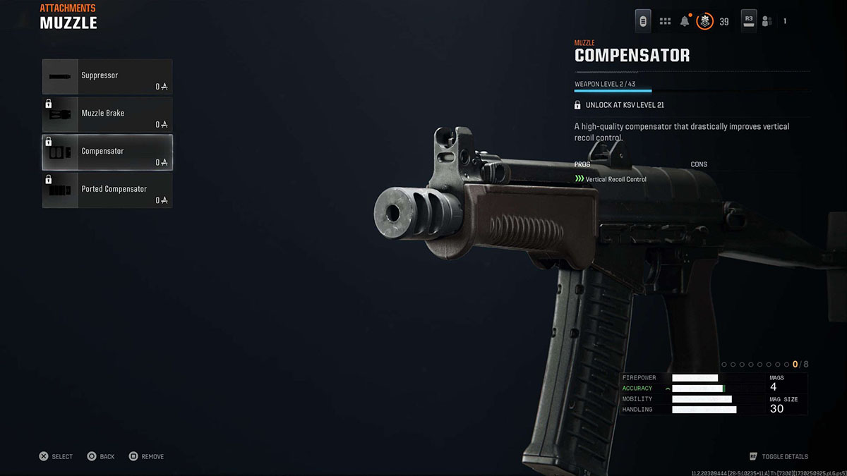 Call of Duty Black Ops 6 compensator attachment for KSV