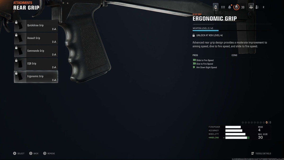Call of Duty Black Ops 6 Ergonomic Grip attachment for KSV